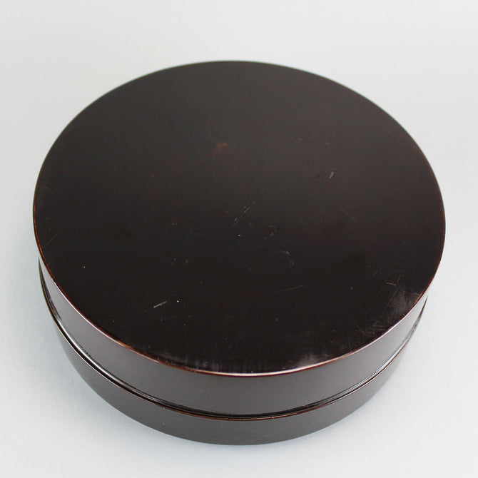 月薄蒔絵鏡巣　長野横笛【Mirror box with moon and silvergrass design by Outeki Nagano】 [k0373]