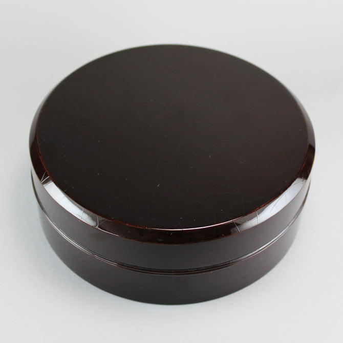 月薄蒔絵鏡巣　長野横笛【Mirror box with moon and silvergrass design by Outeki Nagano】 [k0373]