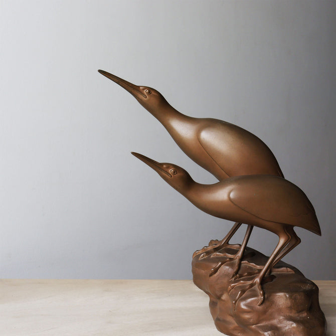 津田信夫作　よし五位【"Yoshigoi" Bronze steatue by Shinobu Tsuda】[k0607]