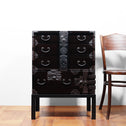 時代箪笥／黒塗庄内閂付小箪笥　スタンド付き【Small chest with metal stand】 [j1205]　Japanese Antique Furniture