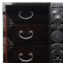時代箪笥／黒塗庄内閂付小箪笥　スタンド付き【Small chest with metal stand】 [j1205]　Japanese Antique Furniture