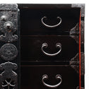時代箪笥／黒塗庄内閂付小箪笥　スタンド付き【Small chest with metal stand】 [j1205]　Japanese Antique Furniture