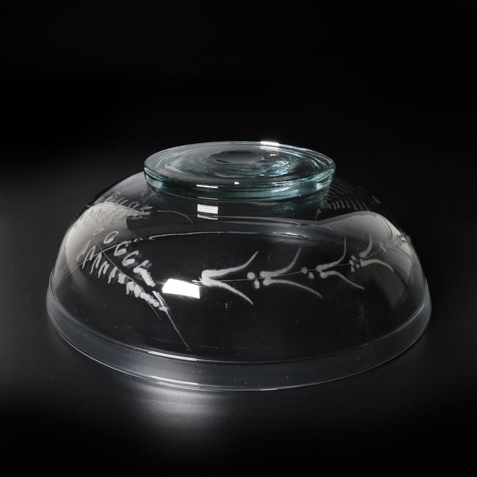 羊歯紋様ガラス鉢 [IZ511]