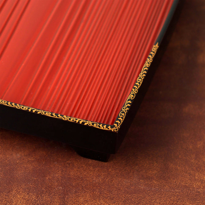 付目吸物膳 5客揃い 【Lacquered tray 5-piece Set with Makie decoraitions 】[L0011]
