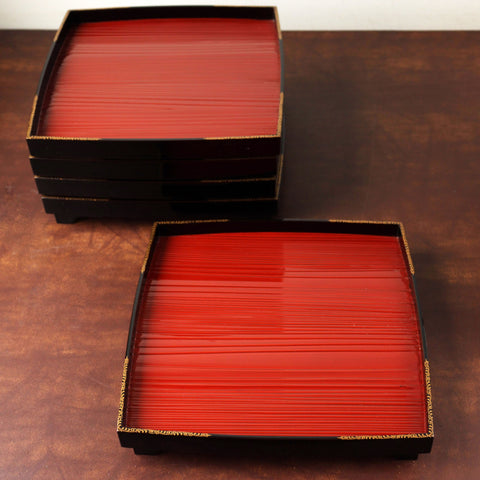 付目吸物膳 1客 【Lacquered tray with Makie decoraitions 】[L0011-1]