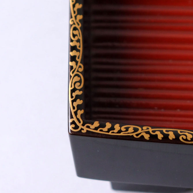 付目吸物膳 5客揃い 【Lacquered tray 5-piece Set with Makie decoraitions 】[L0011]