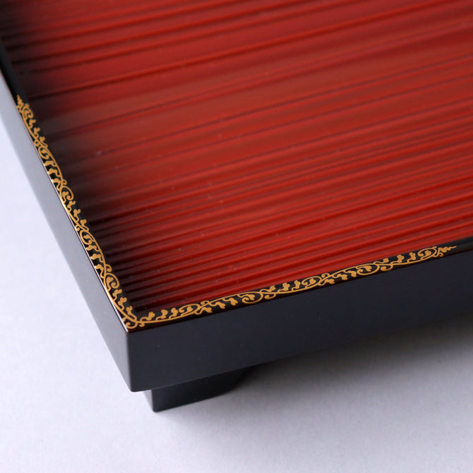 付目吸物膳 5客揃い 【Lacquered tray 5-piece Set with Makie decoraitions 】[L0011]