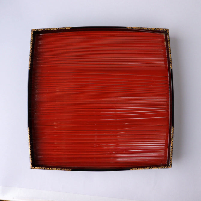 付目吸物膳 5客揃い 【Lacquered tray 5-piece Set with Makie decoraitions 】[L0011]