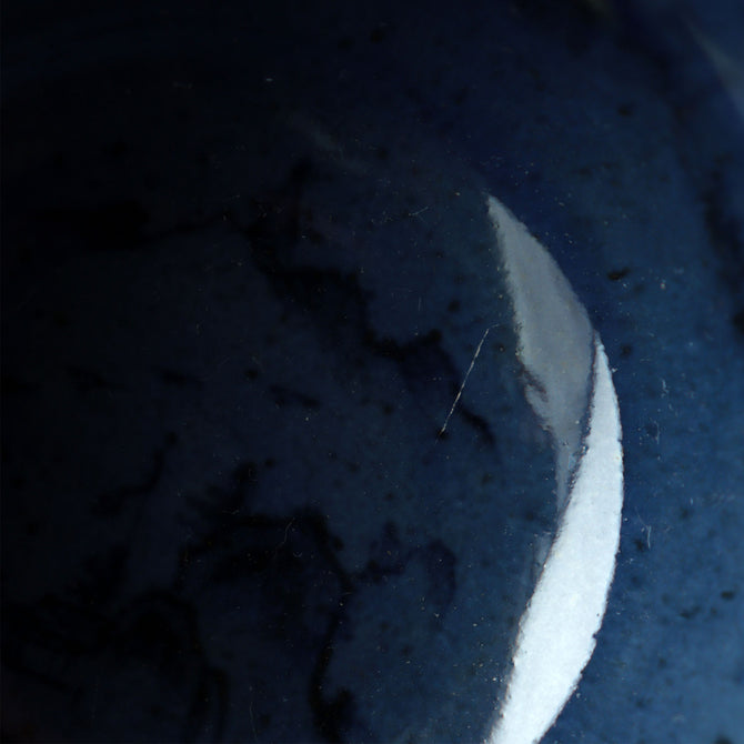 瑠璃釉山水図向付五客　【Blue glazed MUKOUZUKE 5pcs】[p0356]