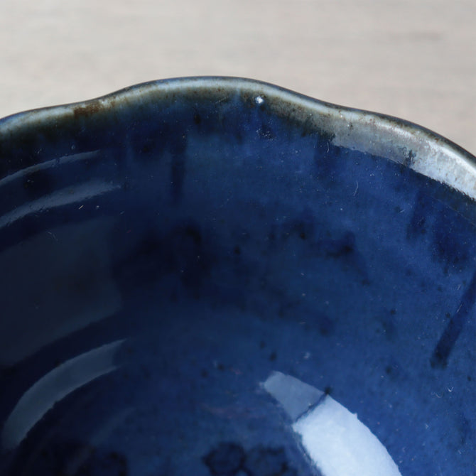 瑠璃釉山水図向付五客　【Blue glazed MUKOUZUKE 5pcs】[p0356]