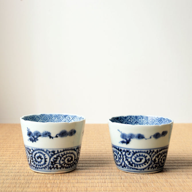 松竹梅蛸唐草蕎麦猪口 一客　【OLD IMARI SOBA CHOKO -soba noodle cup 1pc】[p0355]