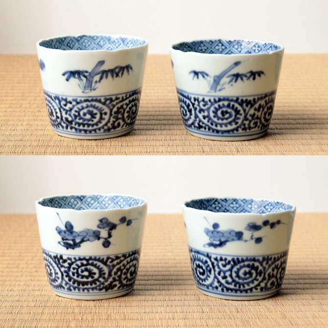 松竹梅蛸唐草蕎麦猪口 一客　【OLD IMARI SOBA CHOKO -soba noodle cup 1pc】[p0355]