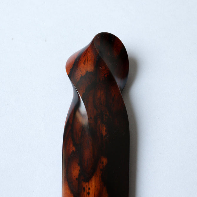 黒田辰秋作　縞柿紙刀【Black persimmon paper sword by Kuroda Tatsuaki】[k0600]