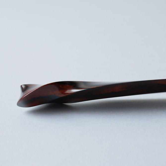 黒田辰秋作　縞柿紙刀【Black persimmon paper sword by Kuroda Tatsuaki】[k0600]