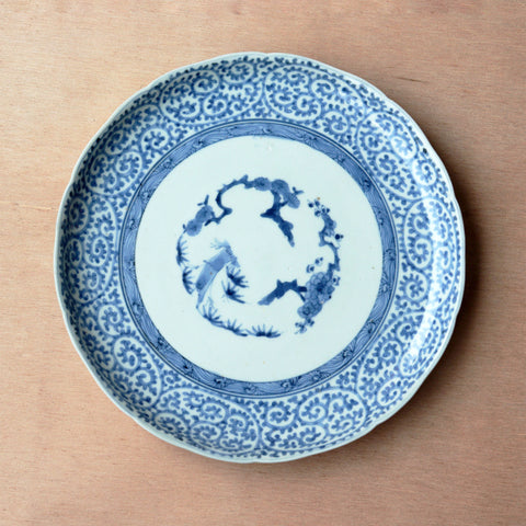 古伊万里蛸唐草七寸皿　一客　【OLD IMARI Plate】[p0358]