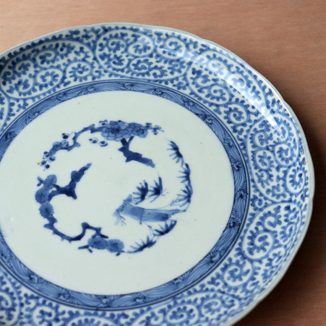 古伊万里蛸唐草七寸皿　一客　【OLD IMARI Plate】[p0358]