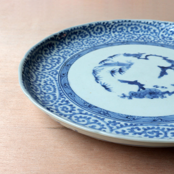 古伊万里蛸唐草七寸皿　一客　【OLD IMARI Plate】[p0358]