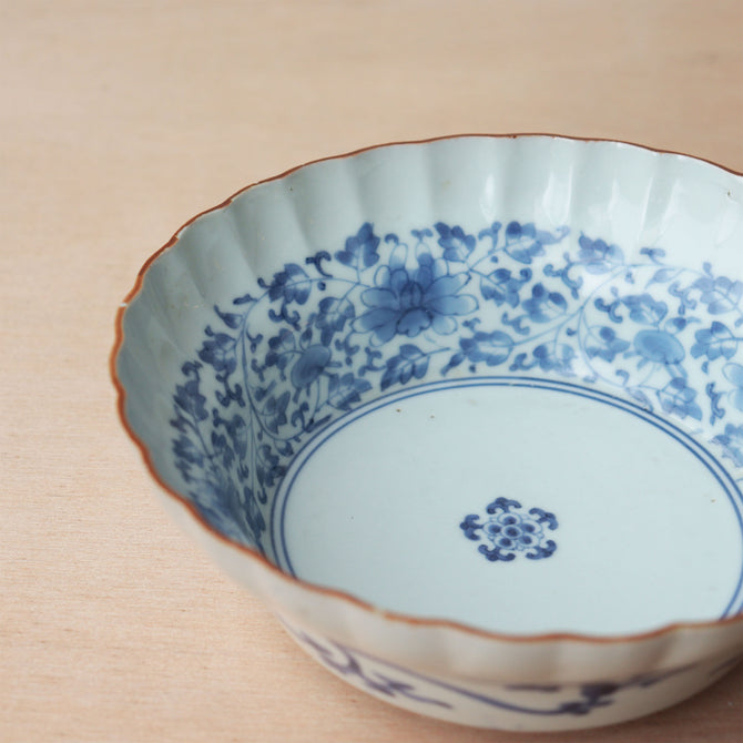 古伊万里牡丹唐草膾皿　一客　【OLD IMARI Bowl】[p0359]