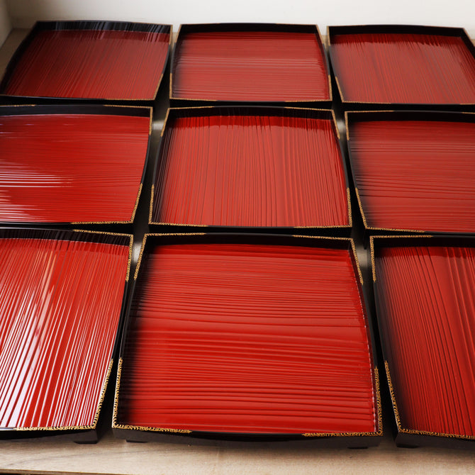 付目吸物膳 1客 【Lacquered tray with Makie decoraitions 】[L0011-1]