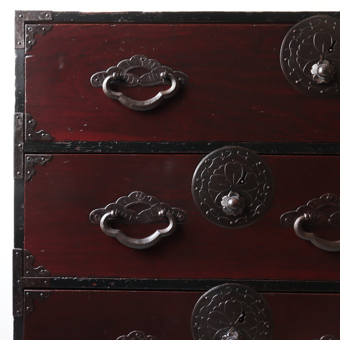 米沢桜紋金具小箪笥　スタンド付き【Yonezawa smallchest with metal stand】 [j1213]　Japanese Antique Furniture