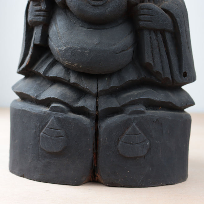木彫 恵比寿様大黒様【EBISU and DAIKOKU wood statue 】 [s1490]