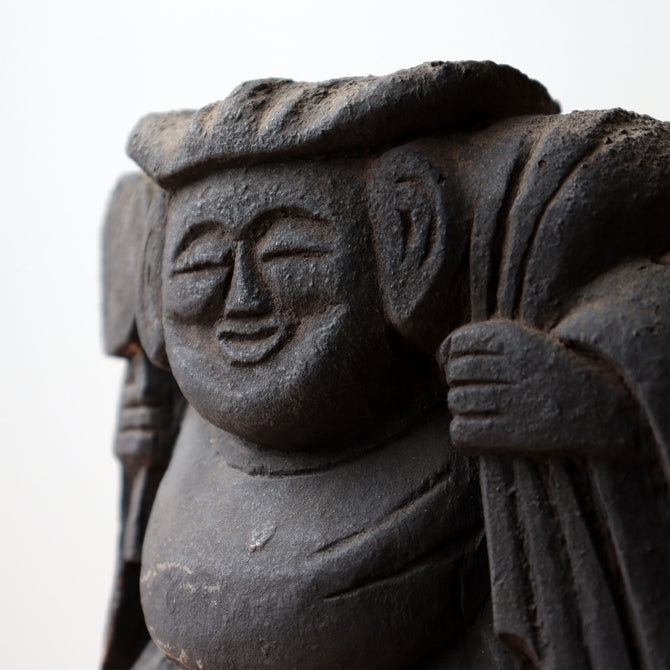 木彫 恵比寿様大黒様【EBISU and DAIKOKU wood statue 】 [s1490]