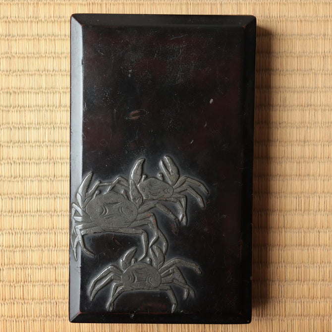 蟹硯箱[k0614]【 Inkstone Box with Crab Design】