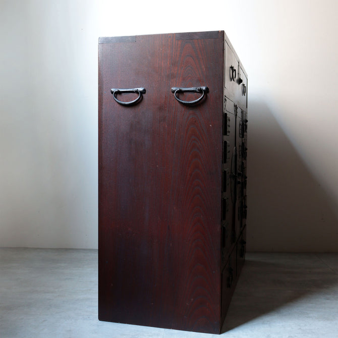 時代箪笥／欅帳場箪笥【KEYAKI CHŌBA-DANSU Merchant's chest】 [j1216]Japanese Antique Furniture