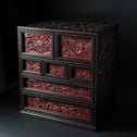 木彫堆朱小抽斗【Small carved wood lacquered chest 】 [k0620]　Japanese  Furniture