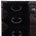 時代箪笥／黒塗庄内閂付小箪笥　スタンド付き【Small chest with metal stand】 [j1221]　Japanese Antique Furniture