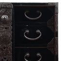 時代箪笥／黒塗庄内閂付小箪笥　スタンド付き【Small chest with metal stand】 [j1221]　Japanese Antique Furniture