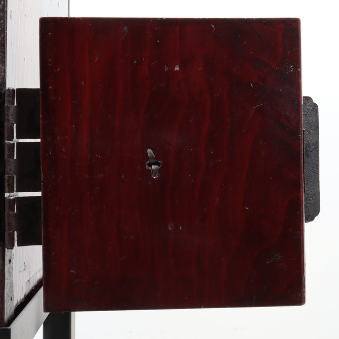 時代箪笥／黒塗庄内閂付小箪笥　スタンド付き【Small chest with metal stand】 [j1221]　Japanese Antique Furniture