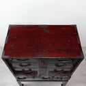 時代箪笥／黒塗庄内閂付小箪笥　スタンド付き【Small chest with metal stand】 [j1221]　Japanese Antique Furniture