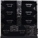 時代箪笥／黒塗庄内閂付小箪笥　スタンド付き【Small chest with metal stand】 [j1222]　Japanese Antique Furniture