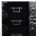 時代箪笥／黒塗庄内閂付小箪笥　スタンド付き【Small chest with metal stand】 [j1222]　Japanese Antique Furniture