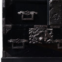 時代箪笥／黒塗庄内閂付小箪笥　スタンド付き【Small chest with metal stand】 [j1222]　Japanese Antique Furniture