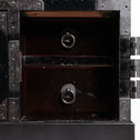 時代箪笥／黒塗庄内閂付小箪笥　スタンド付き【Small chest with metal stand】 [j1222]　Japanese Antique Furniture