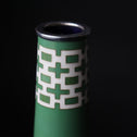 七寶緑釉抽象文花瓶　安藤七宝店謹製 [k0431]　Cloisonne green glazed abstract pattern vase by Ando Cloisonne