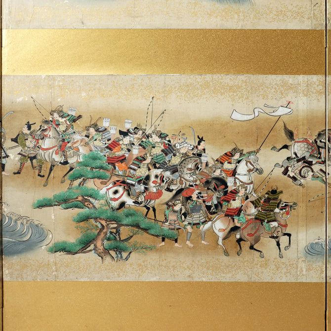 六曲屏風　平家物語絵巻【Folding screen The Tale of the Heike】　[k0595]