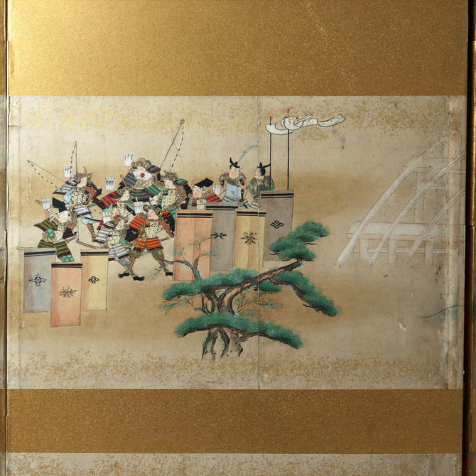 六曲屏風　平家物語絵巻【Folding screen The Tale of the Heike】　[k0595]