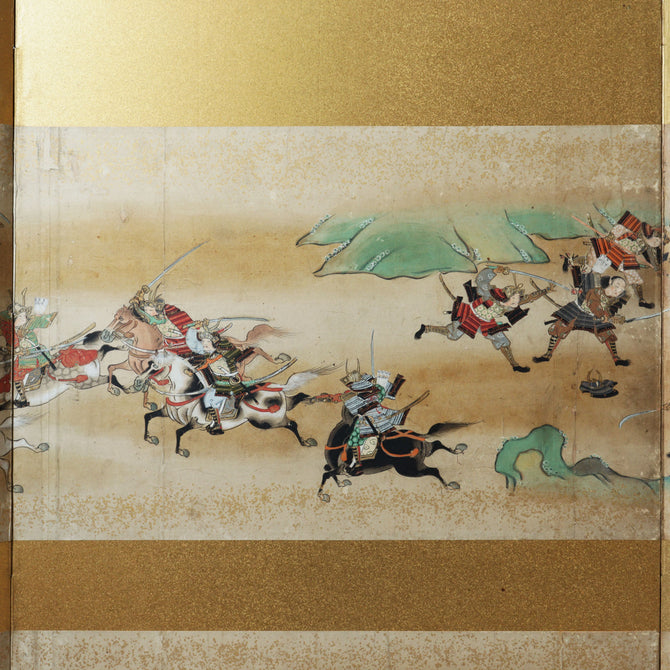 六曲屏風　平家物語絵巻【Folding screen The Tale of the Heike】　[k0595]