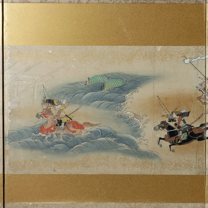 六曲屏風　平家物語絵巻【Folding screen The Tale of the Heike】　[k0595]