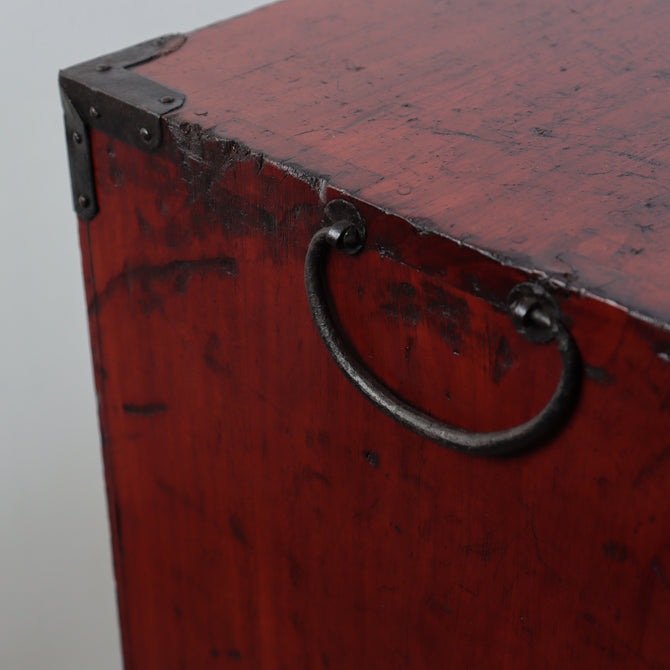 時代箪笥／庄内雪輪紋小箪笥　スタンド付き【SHOUNAI Small chest with metal stand】 [j1228]Japanese Antique Furniture