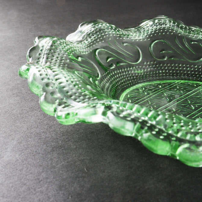 プレスガラス　フリルガラス小皿　3枚セット　[IZ552]