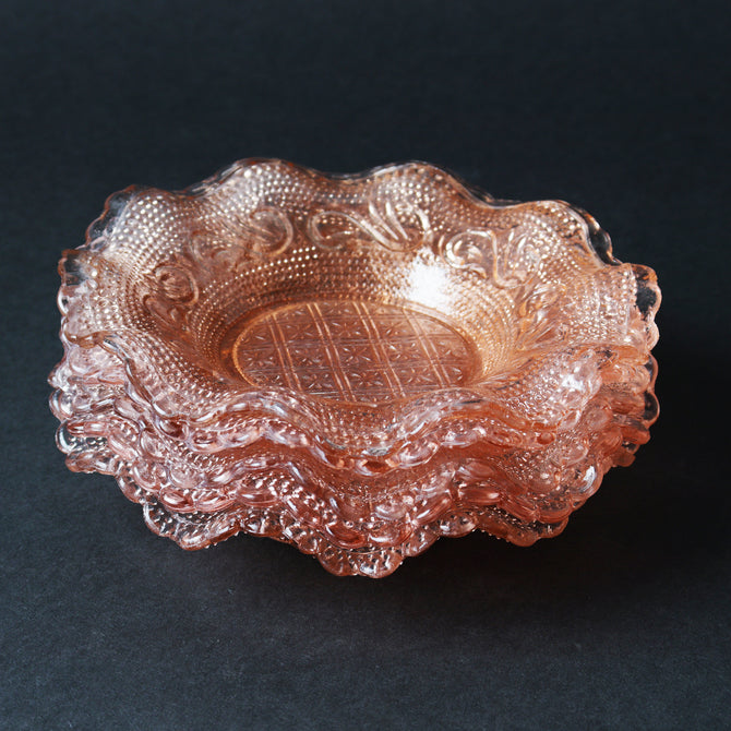 プレスガラス　フリルガラス小皿　5枚セット　[IZ561]