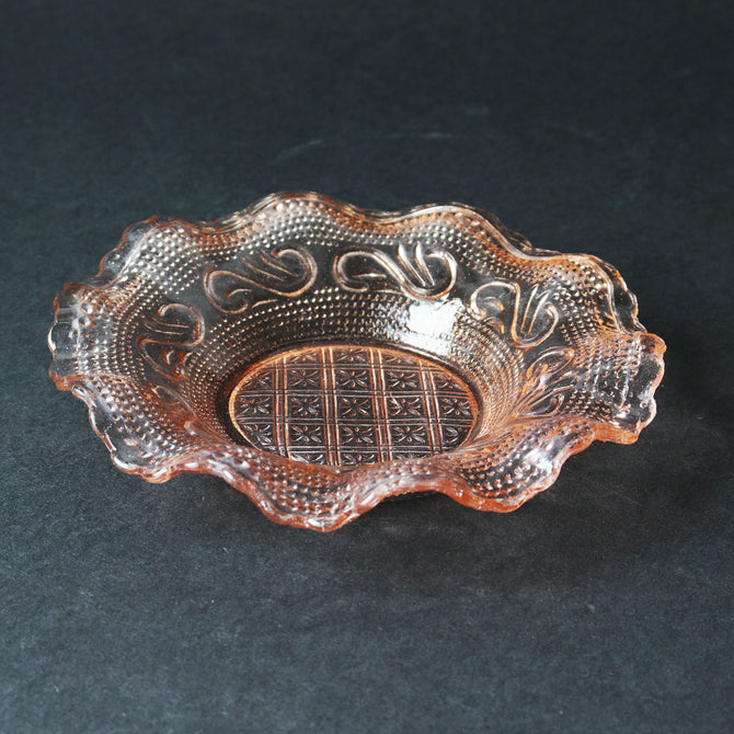 プレスガラス　フリルガラス小皿　5枚セット　[IZ561]