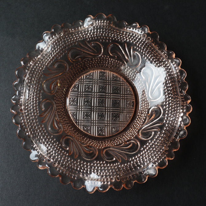 プレスガラス　フリルガラス小皿　4枚セット　[IZ544]