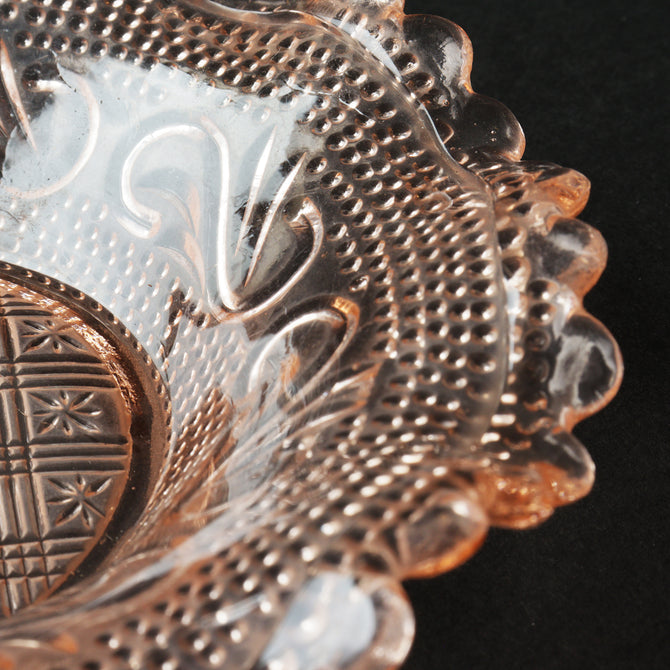 プレスガラス　フリルガラス小皿　4枚セット　[IZ544]