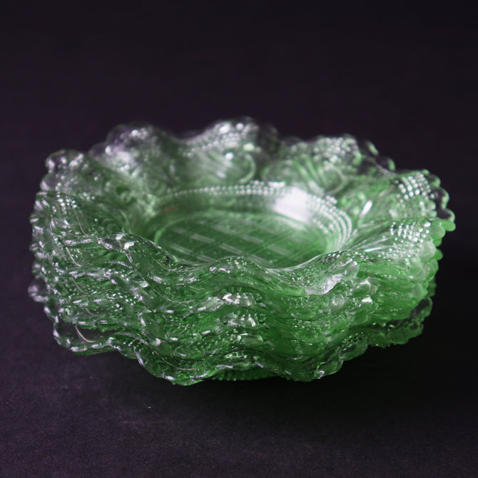 プレスガラス　フリルガラス小皿　5枚セット　[IZ543]