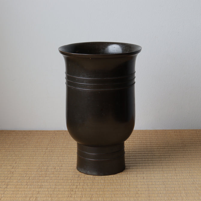 風鈴形古銅花入 [k0598]【FŪRIN shaped flower vase 】